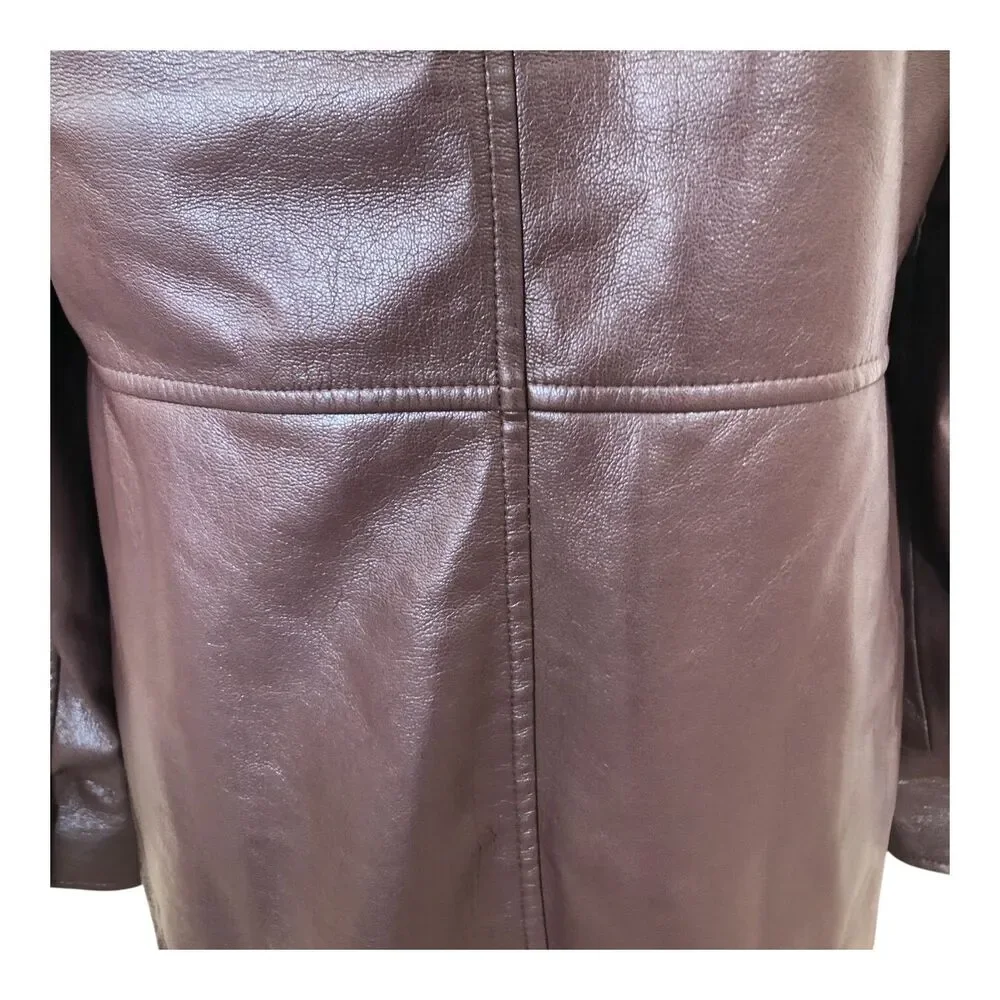 Chico's Chocolate Brown Corpcore Country Western Faux Leather Snap‎ Jacket  S